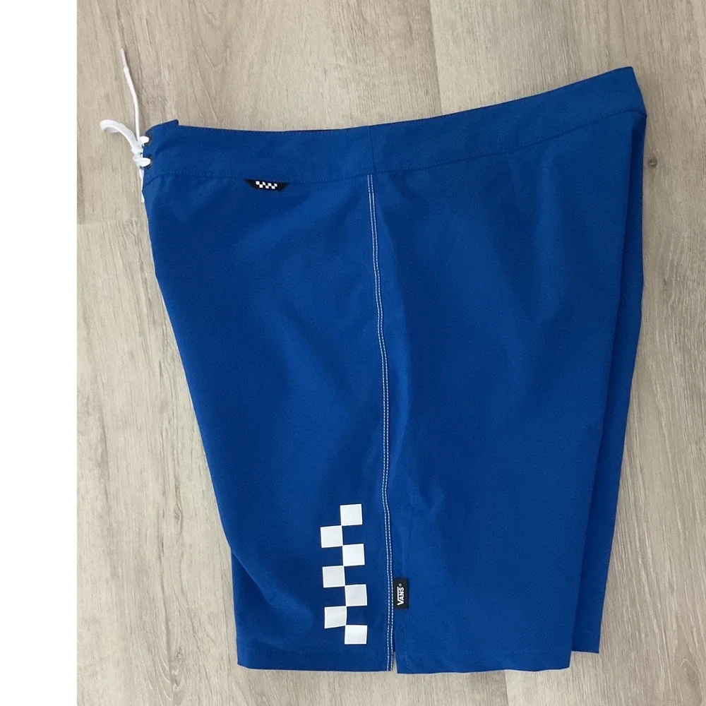 Vans Mens Blue Checkerboard Board Shorts Size 32 VN0007XR7WM Surf Swim Trunks